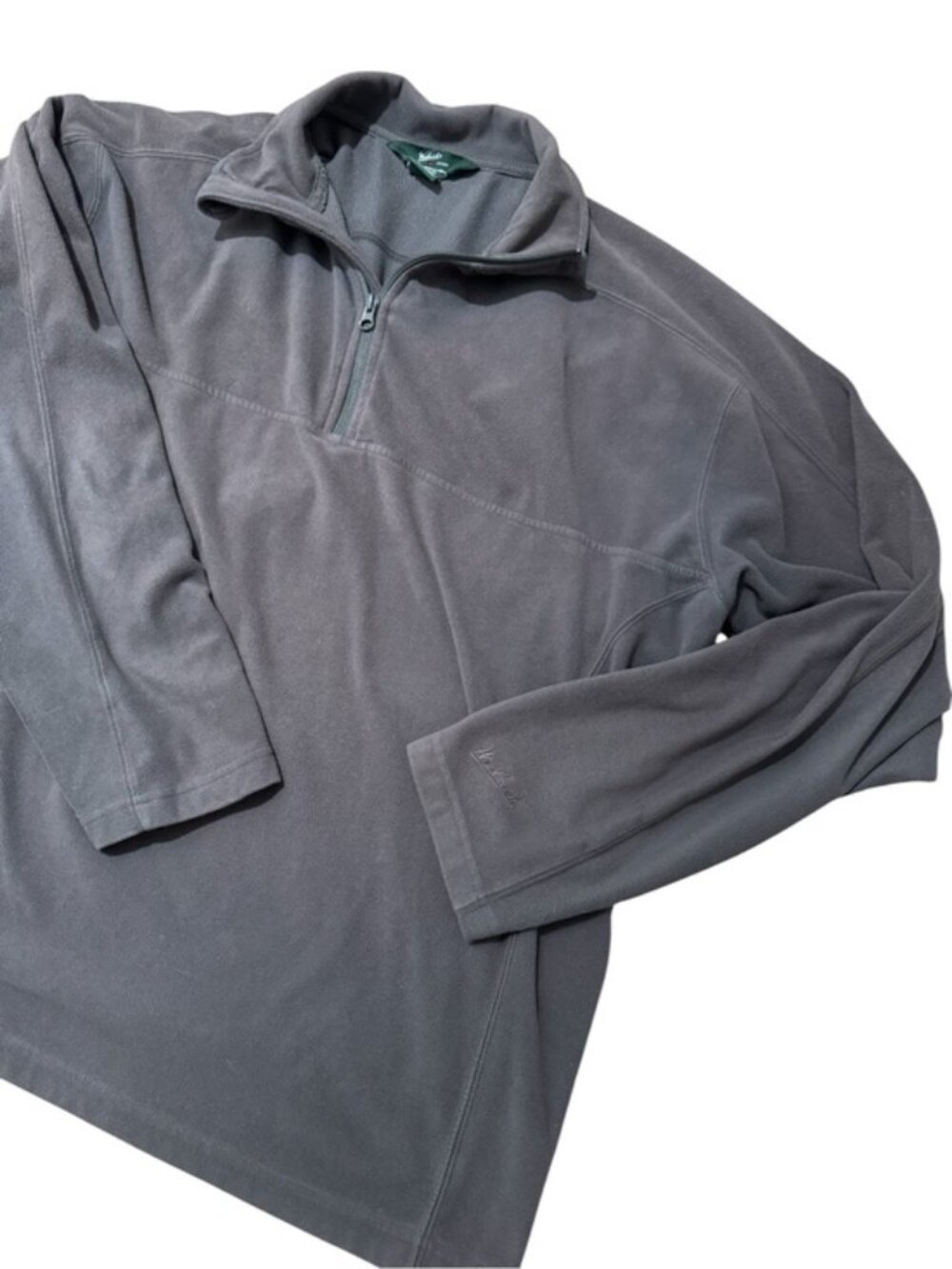 Woolrich Men’s Gray Fall Quarter Zip Longsleeve Fleece Sweatshirt | XL